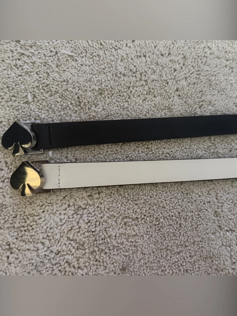 TWO Kate spade Spade Buckle Dress Belts - Black and White